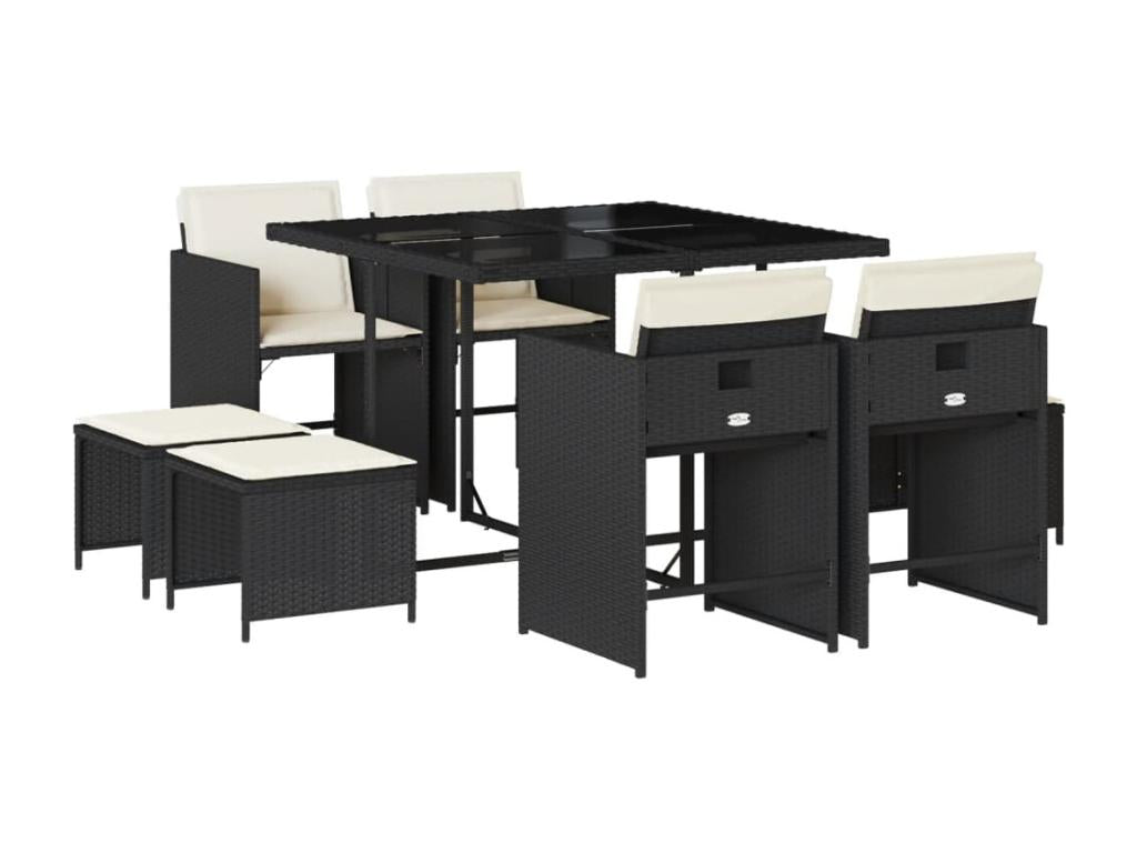 Mobili per la casa in vimini intrecciato in resina nera - dlz1766568384301