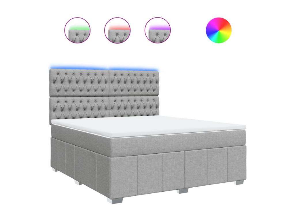 Materasso in tessuto grigio, 180 x 200 cm