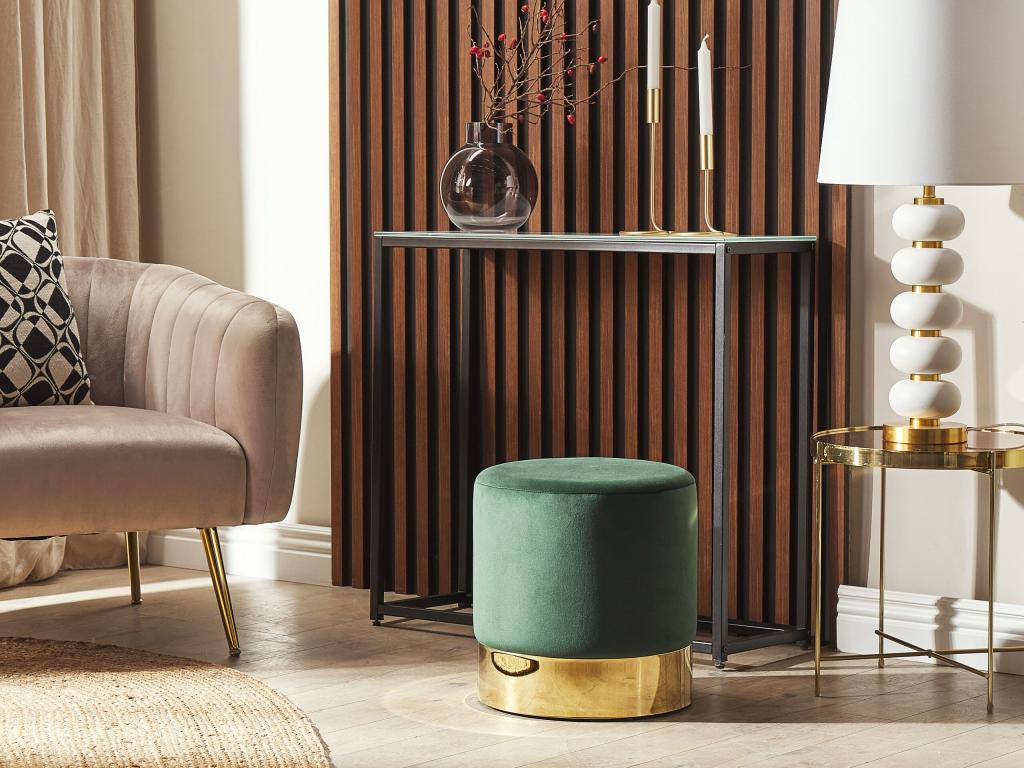 Pouf in velluto verde