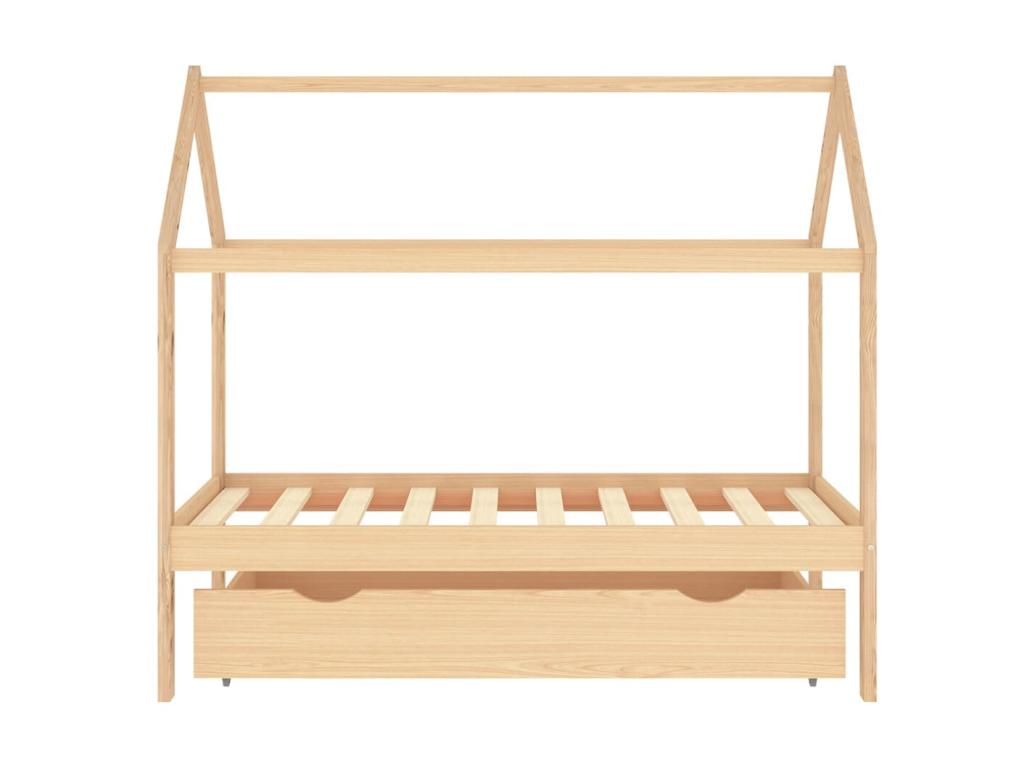 Letto in legno di pino naturale, 80 x 160 cm