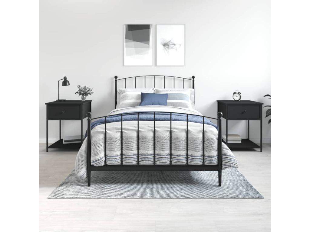 Mobili per la casa in legno ingegnerizzato nero, 44 ​​x 45 x 58 cm