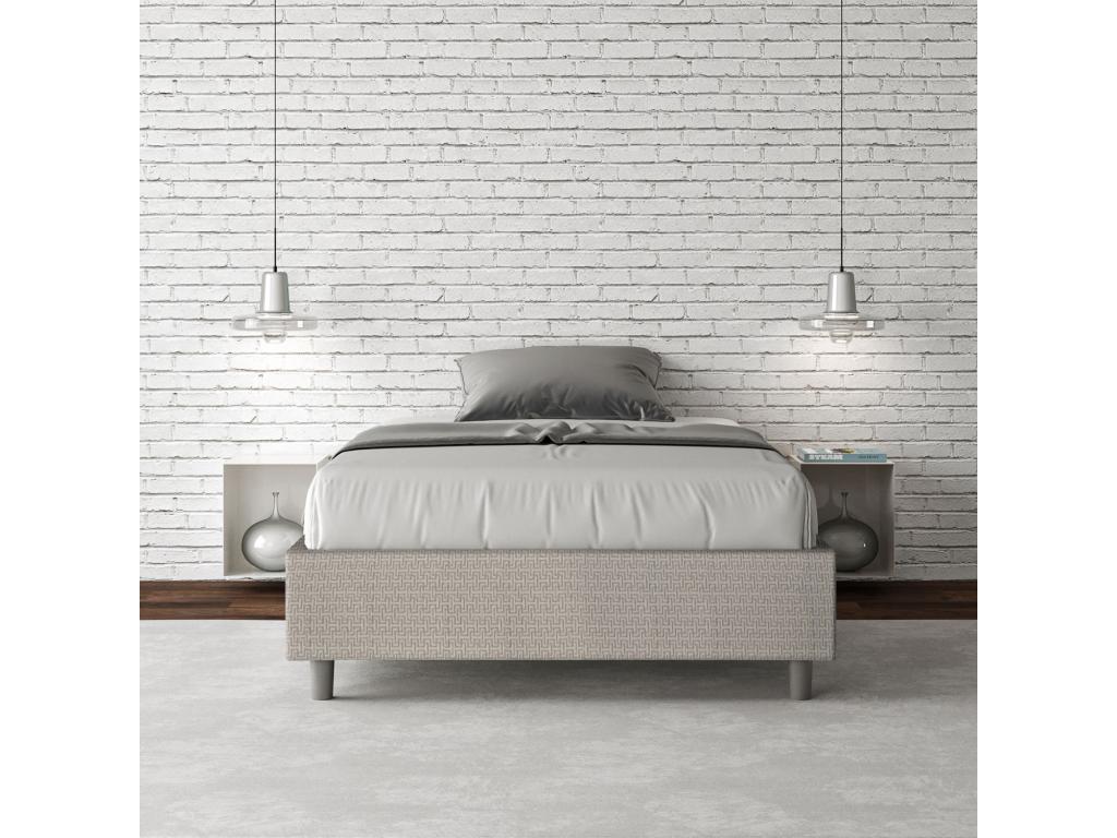 Struttura letto in tessuto bianco, 120 x 210 cm