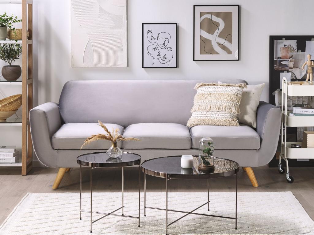 Divano in velluto grigio