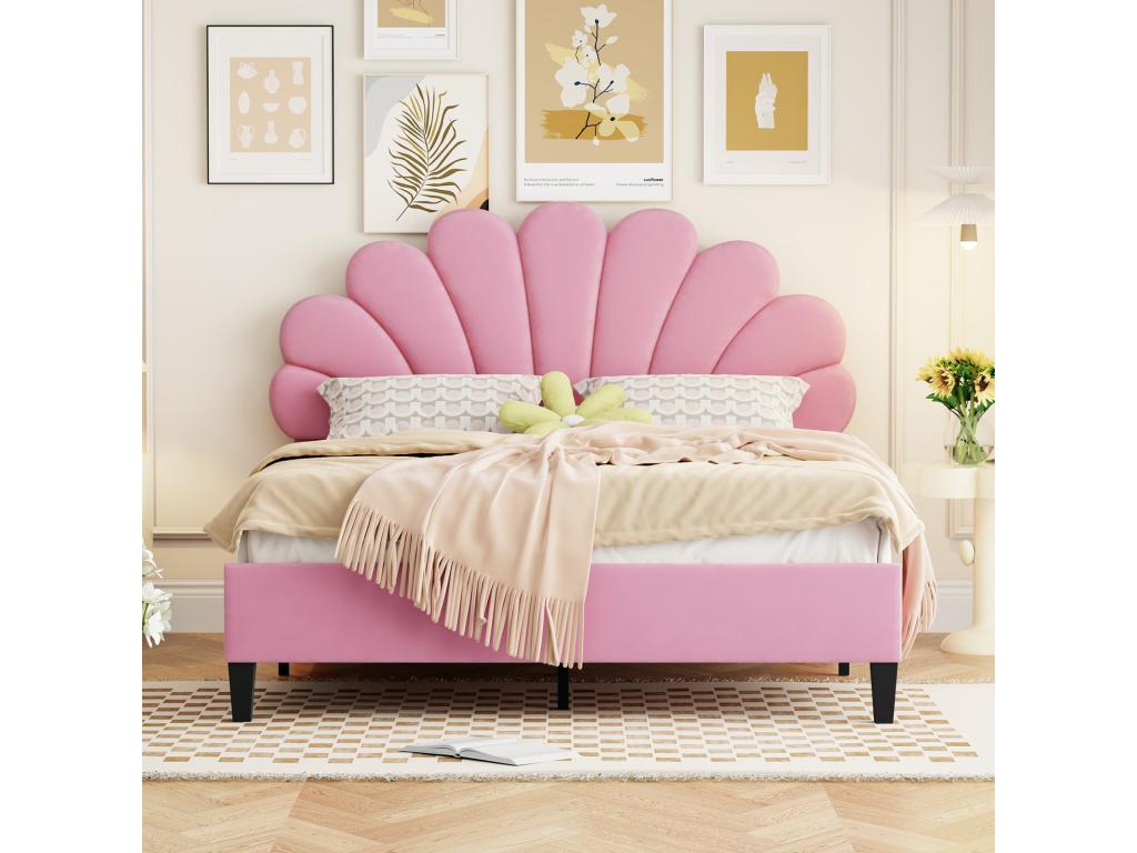 Letto in velluto, 140 x 200 cm - dlz1766568232979