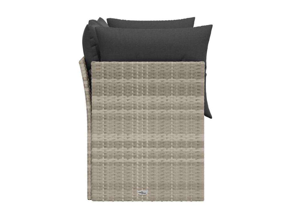 Divano in vimini intrecciato in resina grigia