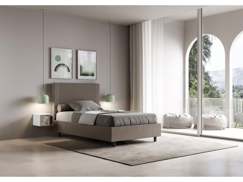 Materasso in pelle grigia, 90 x 190 cm