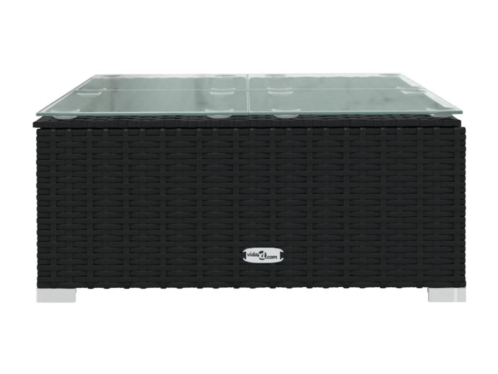 Set di mobili da esterno in vimini intrecciato in resina nera - dlz1766567975392