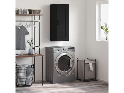 Armadio in legno ingegnerizzato nero, 34,5 x 34 x 90 cm