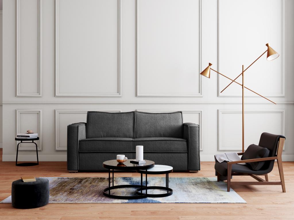 Materasso in velluto antracite