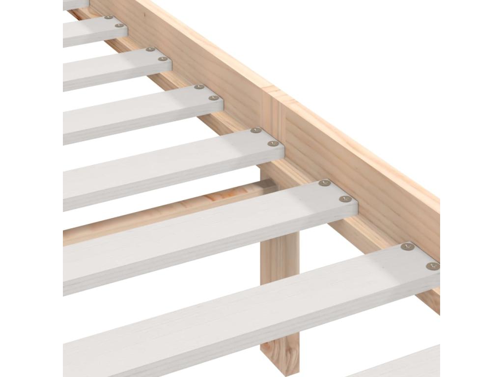 Struttura letto in legno di pino marrone, 135 x 190 cm