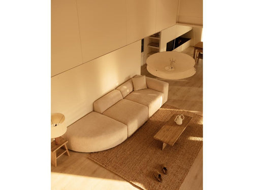 Divano in tessuto bouclé beige