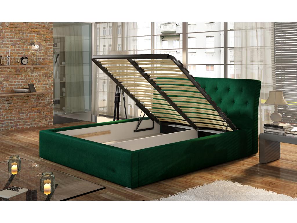 Letto in tessuto bianco, 140 x 200 cm