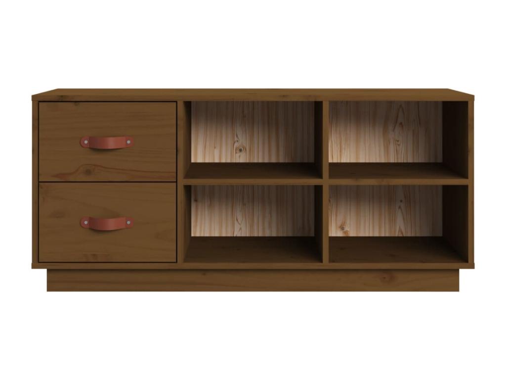 Panca in legno di pino marrone, 100 x 34 x 45 cm