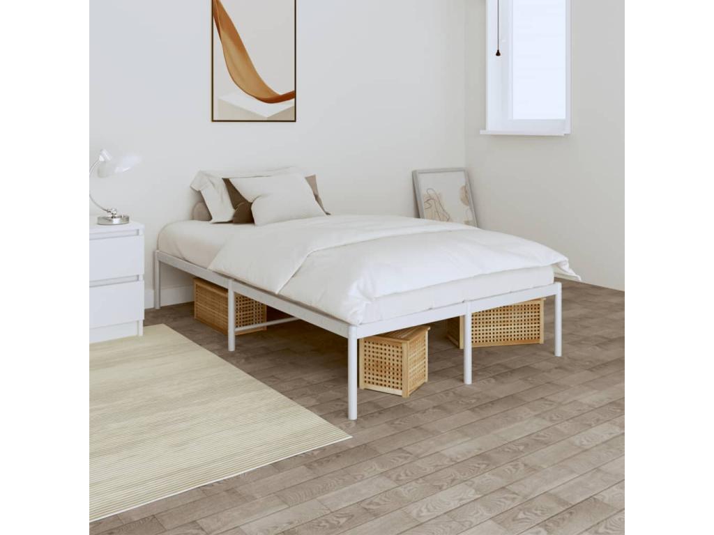 Struttura letto in metallo bianco, 120 x 190 cm