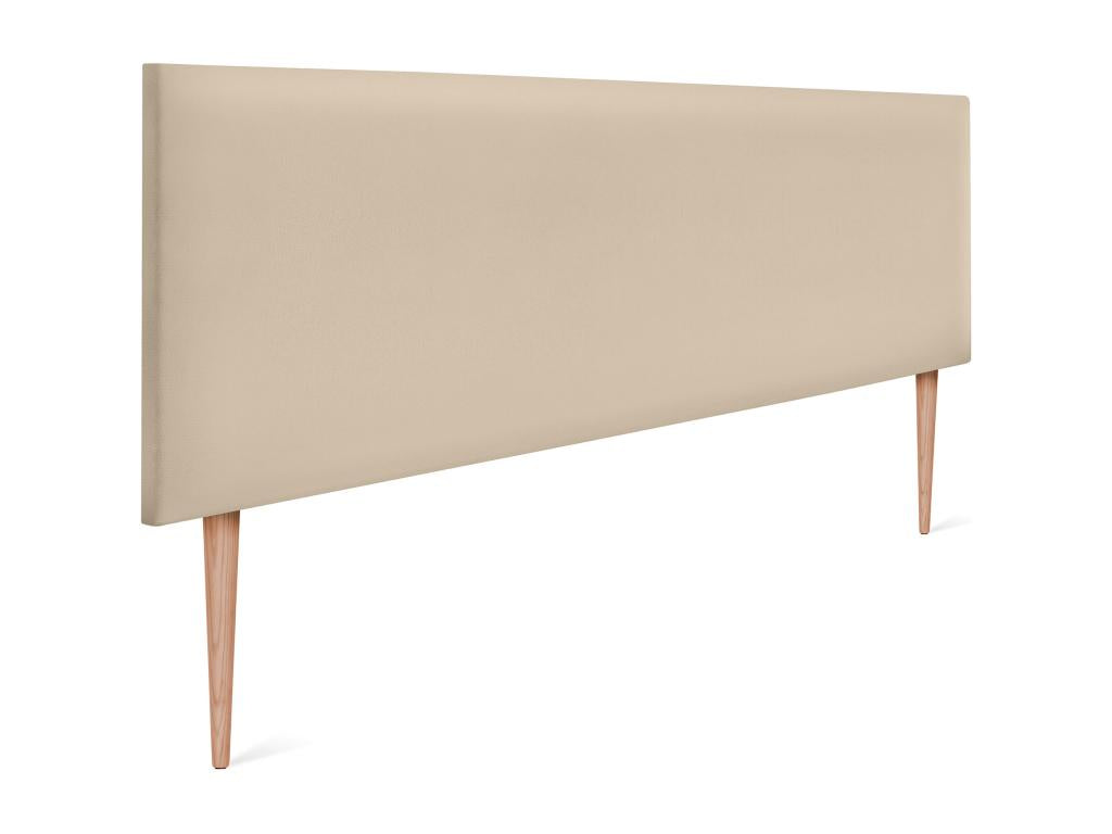 Letto in pelle beige, 145 x 105 cm
