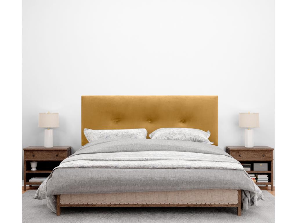 Letto in velluto giallo, 150 x 105 cm