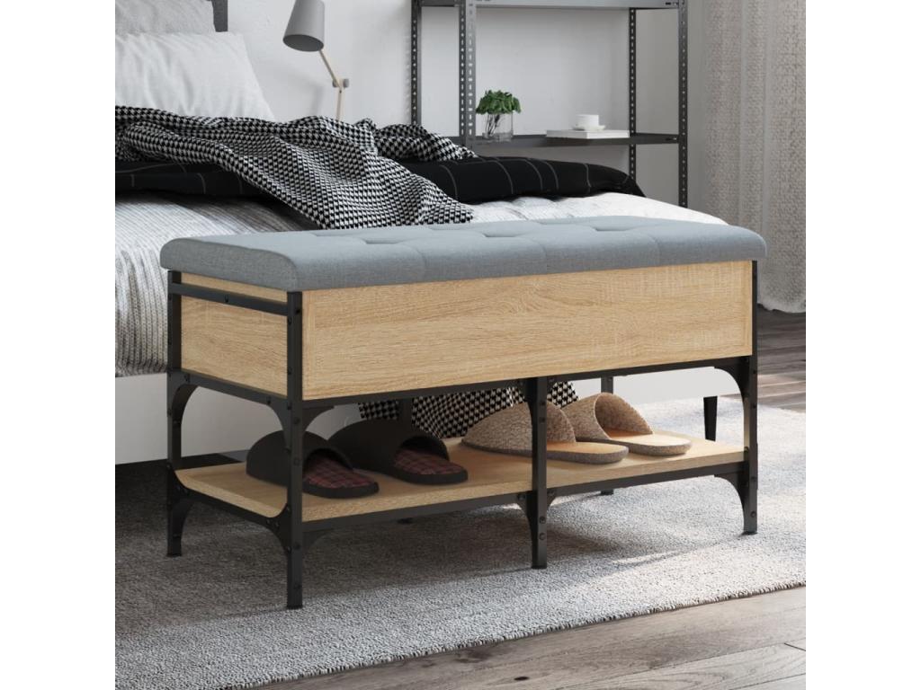 Panca in legno ingegnerizzato marrone, 82 x 42 x 45 cm