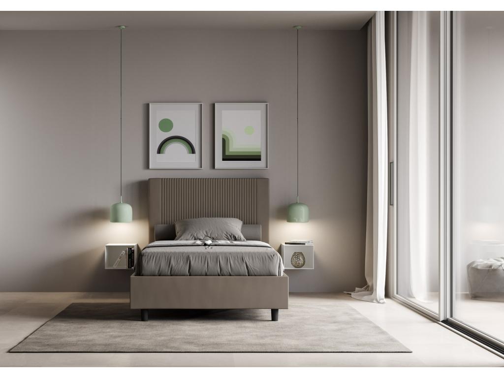 Materasso in pelle grigia, 90 x 190 cm