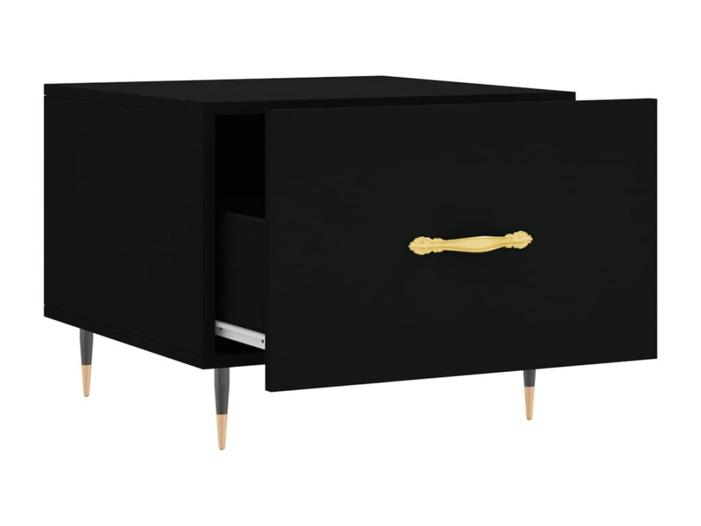 Tavolino da caffè in legno ingegnerizzato nero, 50 x 50 x 40 cm