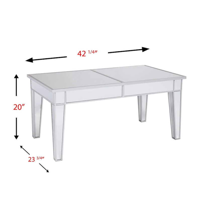 Tavolino da caffè rettangolare specchiato Dalton di SEI Furniture