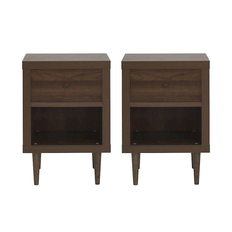Comodino Nystrom in finto legno con un cassetto di Christopher Knight Home