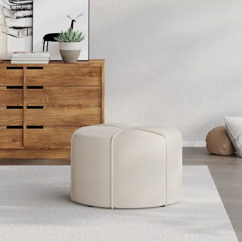 Pouf rotondo imbottito Birdsong di Christopher Knight Home