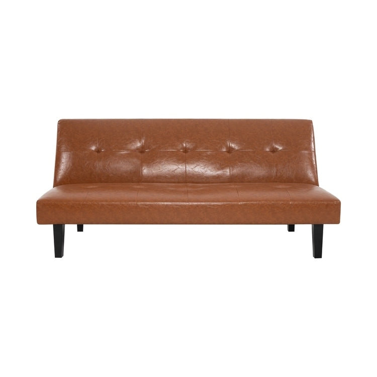 Collezione Ultimate Futon Sofa: Divano Futon con braccioli e portabicchieri, Divano imbottito con bottoni e gambe in legno