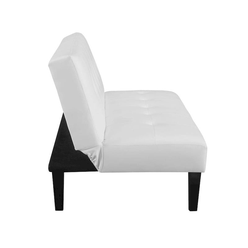 Collezione Ultimate Futon Sofa: Divano Futon con braccioli e portabicchieri, Divano imbottito con bottoni e gambe in legno