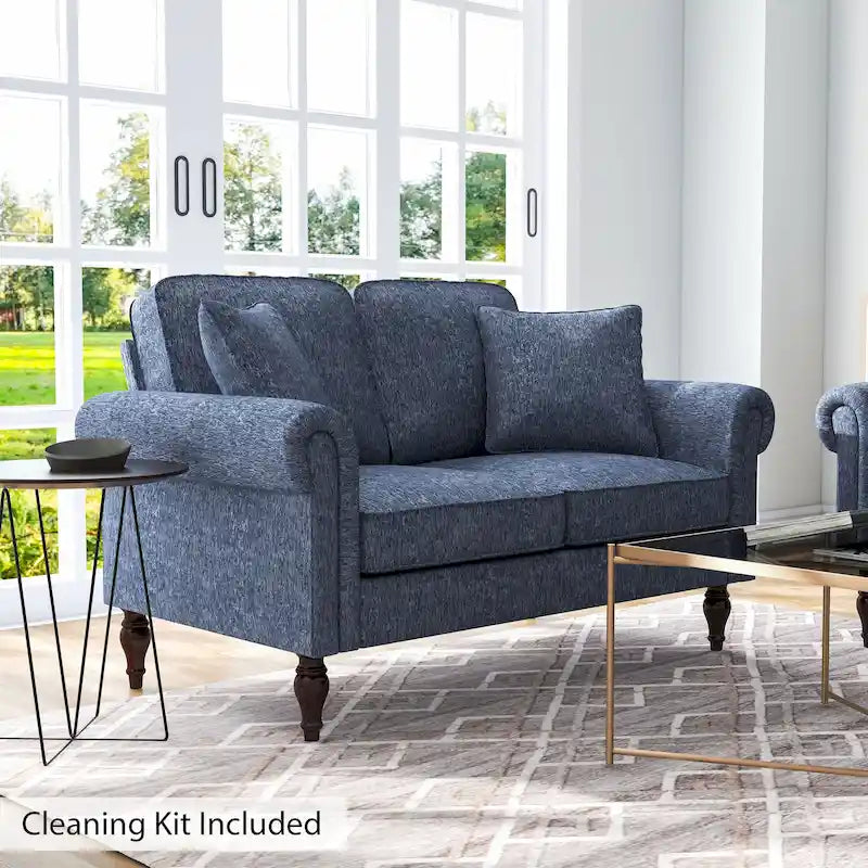 Divano a due posti con cuscini multipli in ciniglia tradizionale Igny di Furniture of America