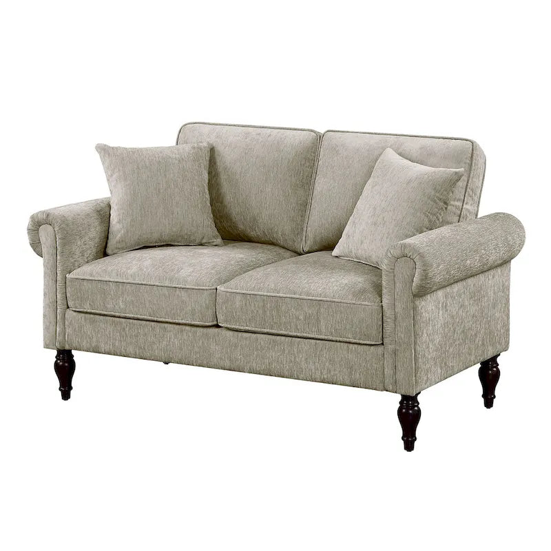 Divano a due posti con cuscini multipli in ciniglia tradizionale Igny di Furniture of America