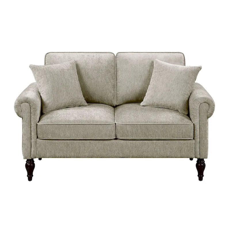 Divano a due posti con cuscini multipli in ciniglia tradizionale Igny di Furniture of America