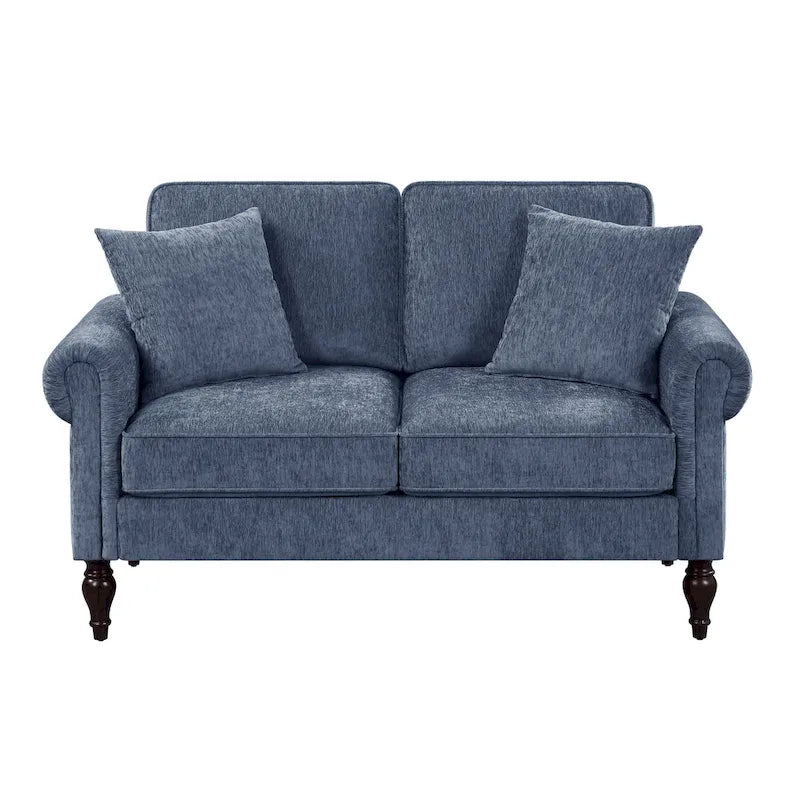 Divano a due posti con cuscini multipli in ciniglia tradizionale Igny di Furniture of America