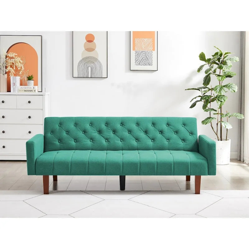 Divano letto futon da 75,39 pollici, divano letto imbottito trasformabile con divano letto reclinabile e schienale trapuntato diviso