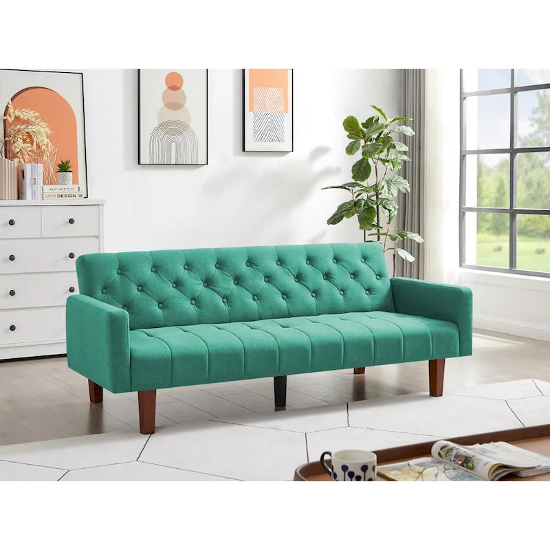 Divano letto futon da 75,39 pollici, divano letto imbottito trasformabile con divano letto reclinabile e schienale trapuntato diviso