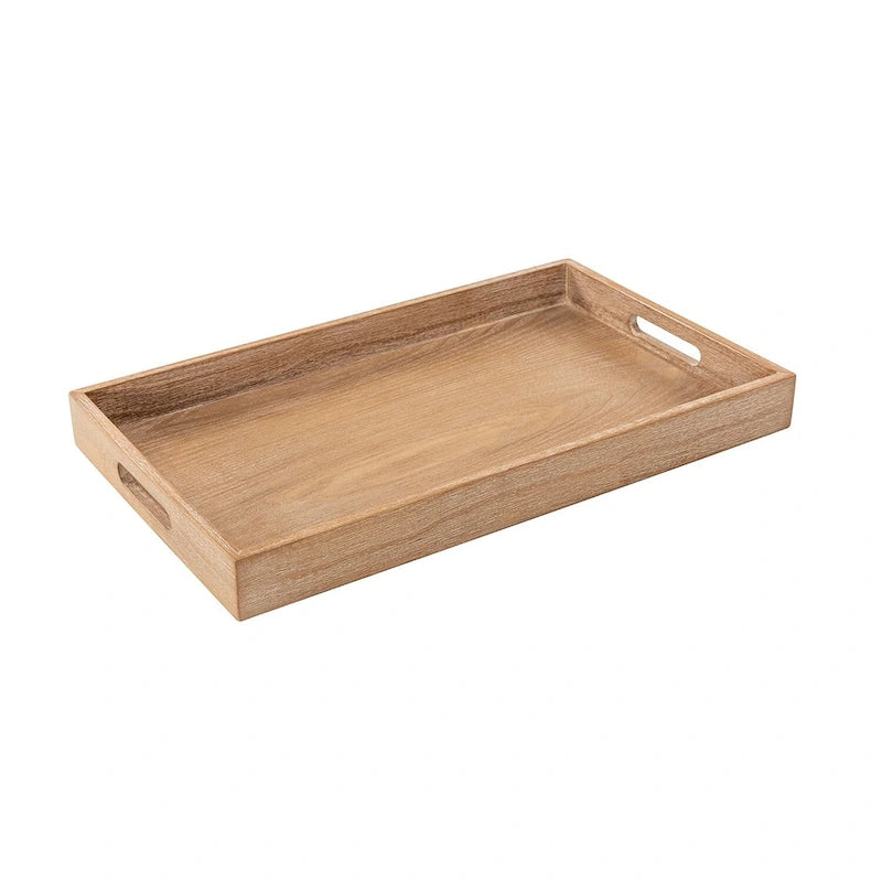 Pouf da cocktail rettangolare tradizionale imbottito Conelius con vassoio di HULALA HOME