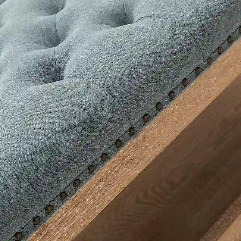 Pouf da cocktail rettangolare tradizionale imbottito Conelius con vassoio di HULALA HOME