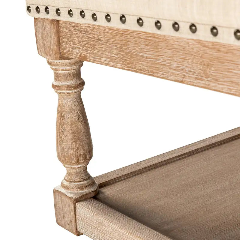Pouf da cocktail rettangolare tradizionale imbottito Conelius con vassoio di HULALA HOME