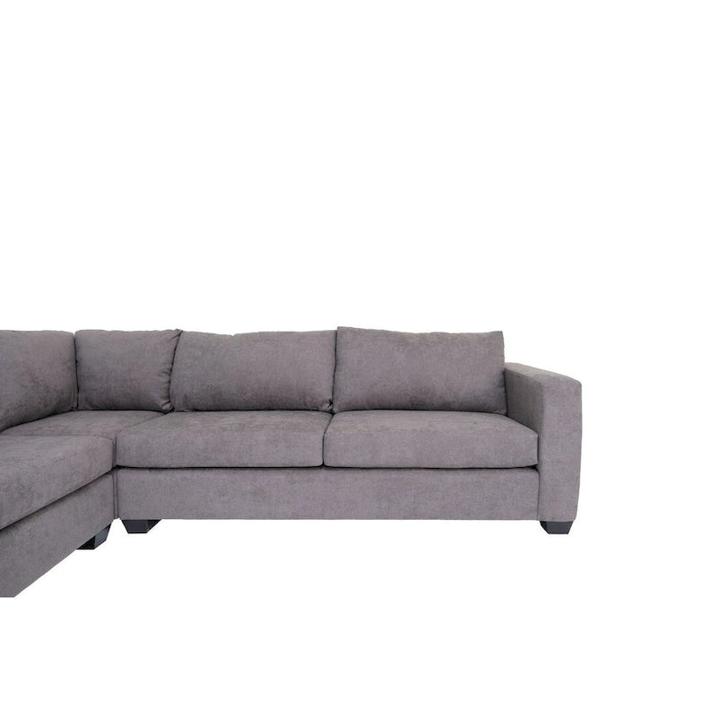 Coast to Coast Sofas Divano componibile contemporaneo a forma di L in tessuto di poliestere con struttura in legno massello e imbottitura