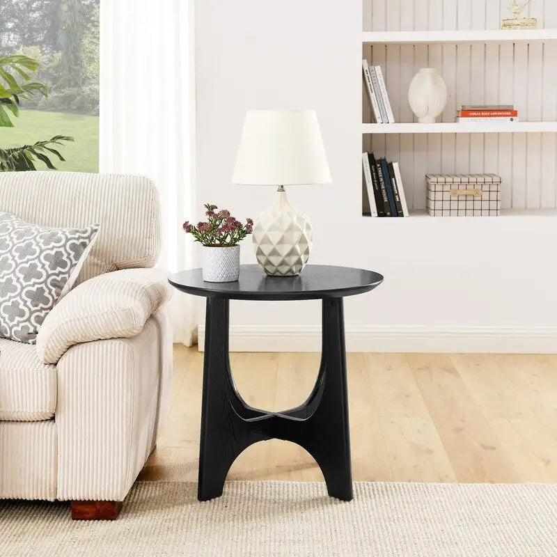 Tavolino da caffè rotondo Grondin in stile minimalista moderno, comodino per soggiorno, sala di ricevimento, soggiorno