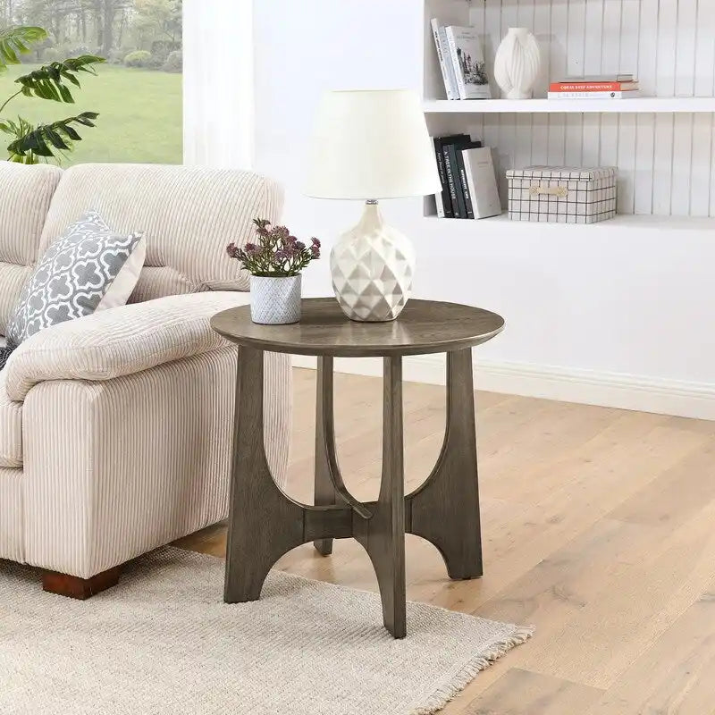 Tavolino da caffè rotondo Grondin in stile minimalista moderno, comodino per soggiorno, sala di ricevimento, soggiorno