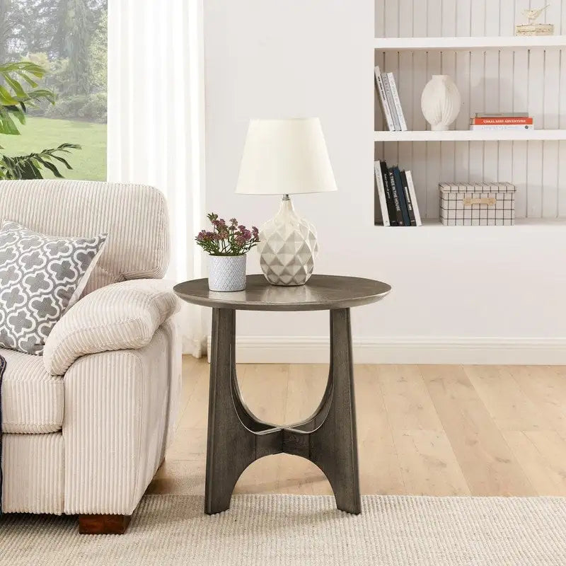 Tavolino da caffè rotondo Grondin in stile minimalista moderno, comodino per soggiorno, sala di ricevimento, soggiorno