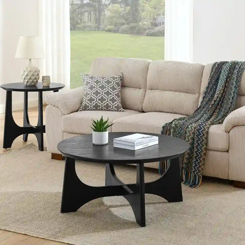 Tavolino da caffè rotondo Grondin in stile minimalista moderno, comodino per soggiorno, sala di ricevimento, soggiorno