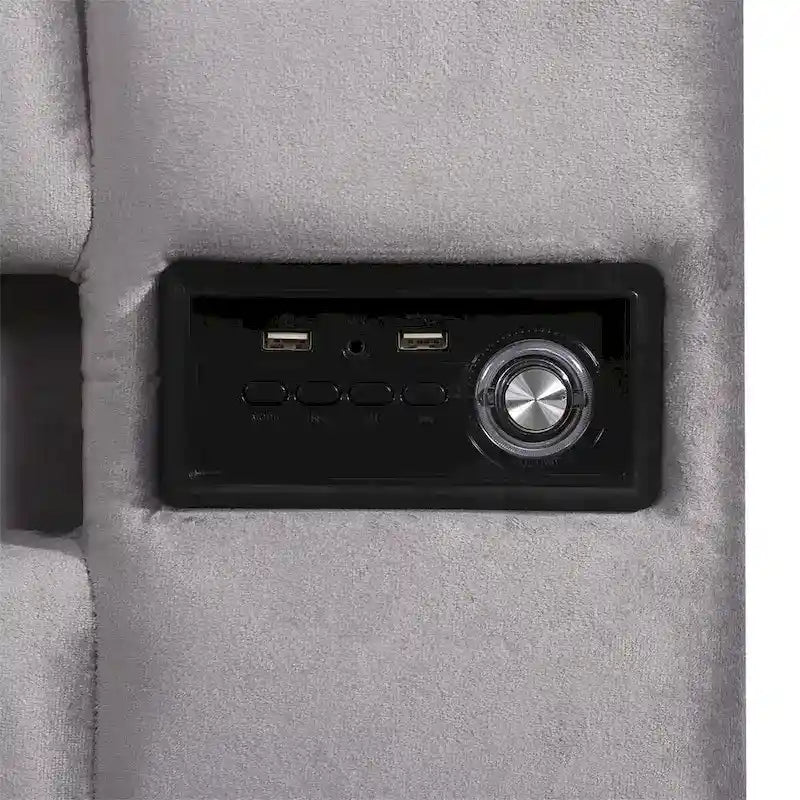 Letto contenitore idraulico imbottito Merax con luce LED, lettore Bluetooth e ricarica USB