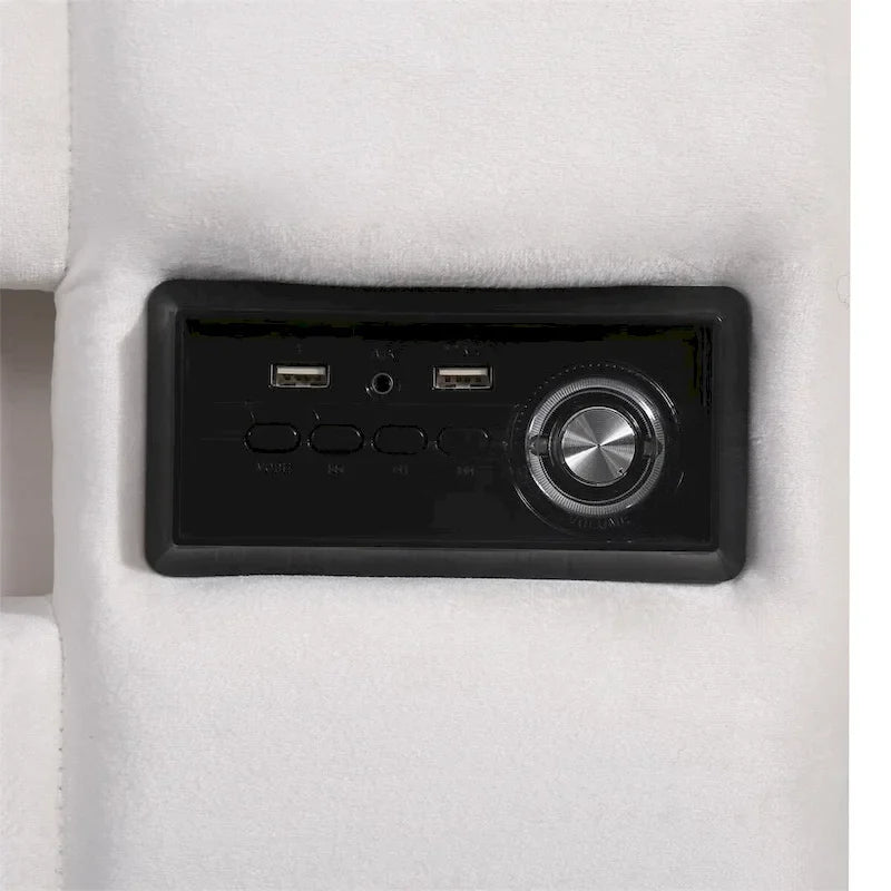 Letto contenitore idraulico imbottito Merax con luce LED, lettore Bluetooth e ricarica USB