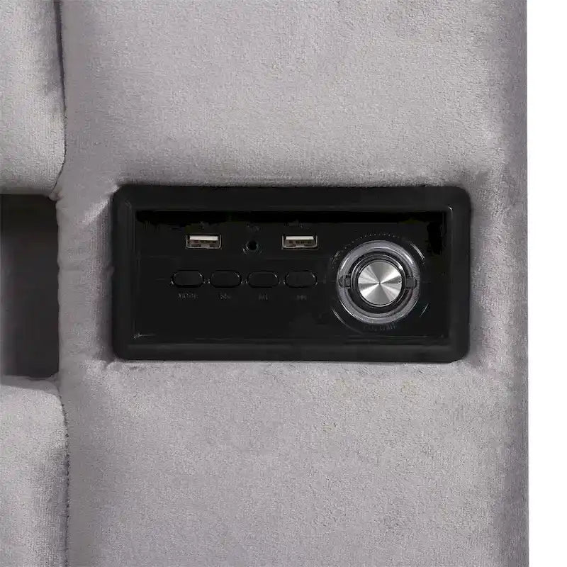 Letto contenitore idraulico imbottito Merax con luce LED, lettore Bluetooth e ricarica USB