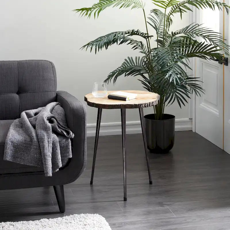 Tavolino decorativo in legno di mango - Marrone - Roche River Decor - 21 L x 21 L x 25 A