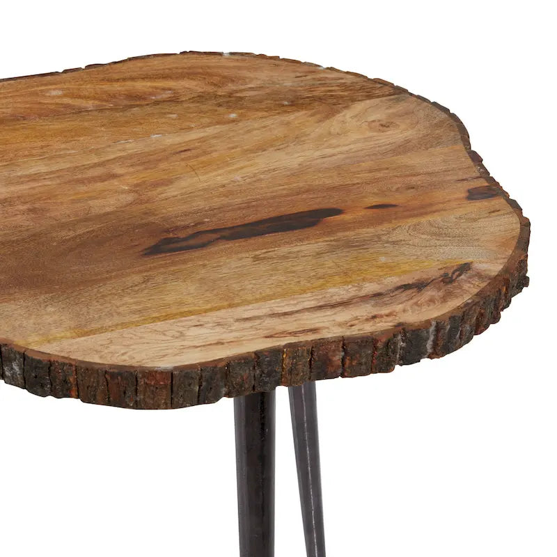 Tavolino decorativo in legno di mango - Marrone - Roche River Decor - 21 L x 21 L x 25 A