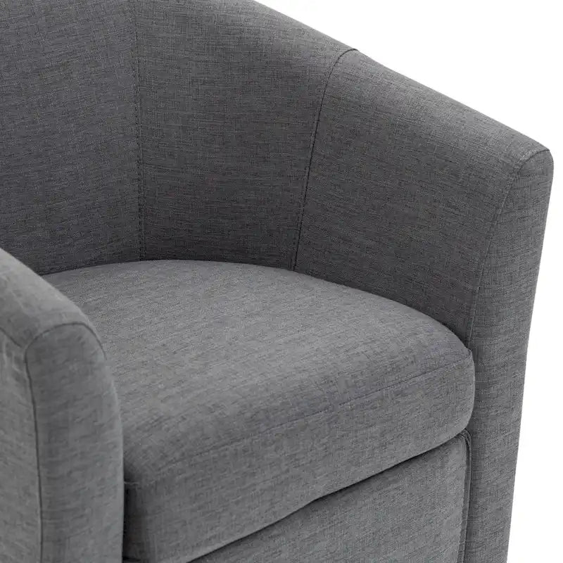 Set di 2 moderne sedie girevoli imbottite a forma di botte, per il soggiorno