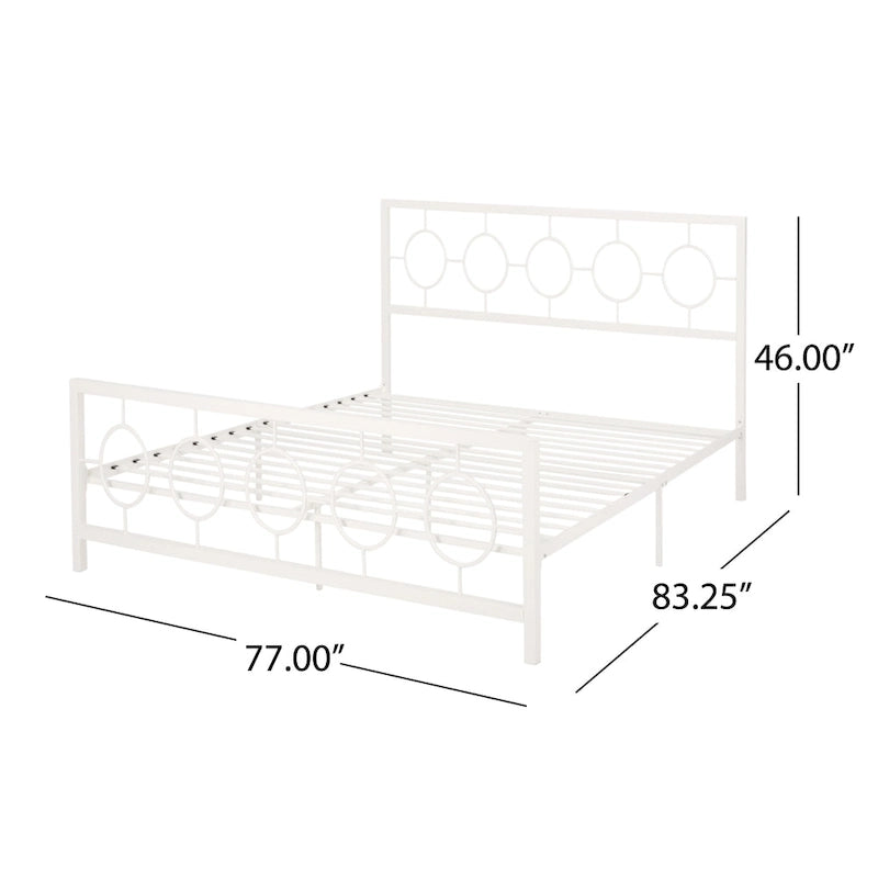 Letto matrimoniale moderno Francoise in ferro di Christopher Knight Home
