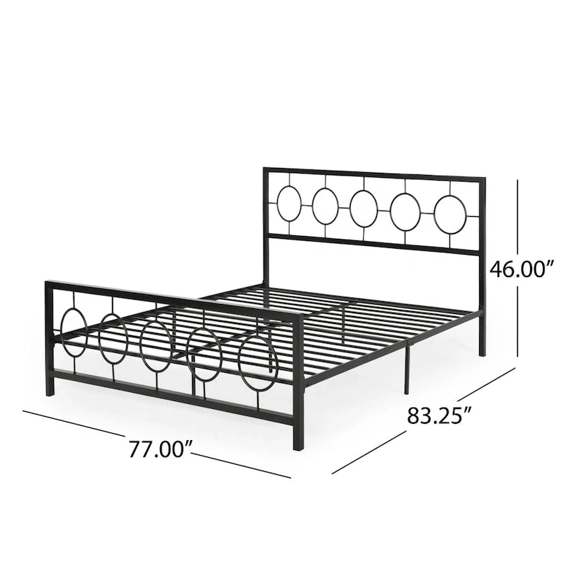 Letto matrimoniale moderno Francoise in ferro di Christopher Knight Home